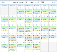 Tracker Calendar Month View